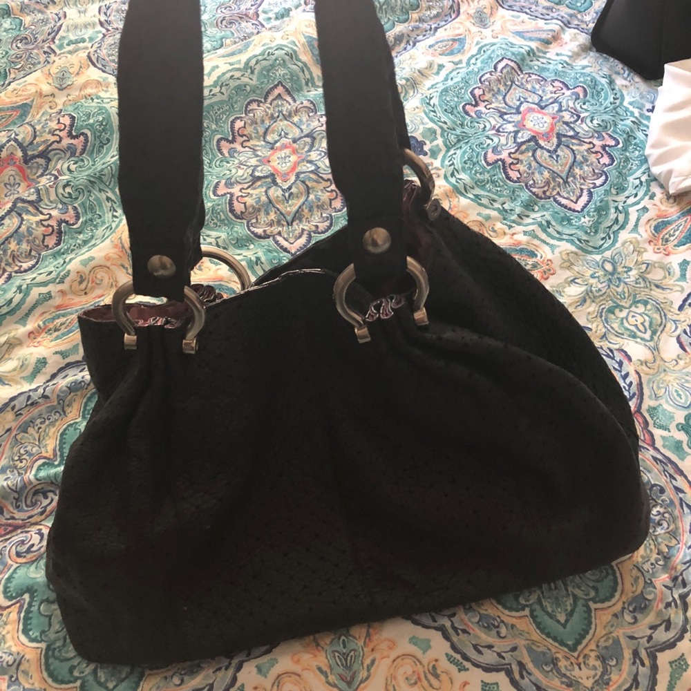 Gap black leather hobo bag